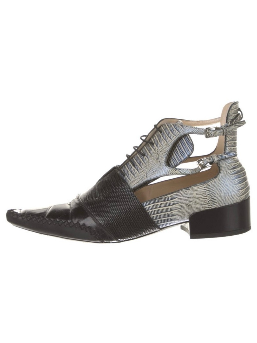 Dior Black and Silver Cutout Loafers